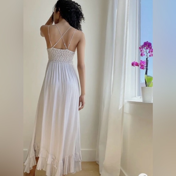 SOLD! ✨ NWOT Free People FP One Adella Maxi Slip Dress Stardust Light Lilac Grey - Picture 3 of 9